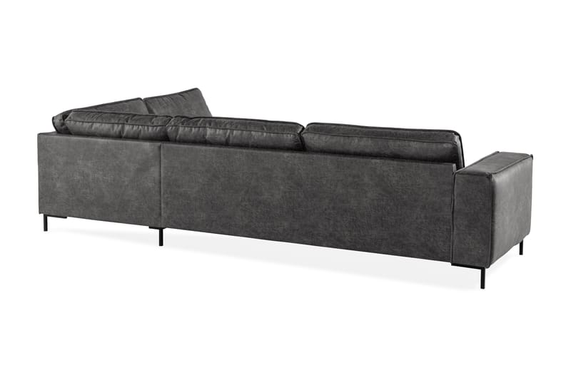 Akron 2,5-seter Sofa med Sjeselong Høyre Bonded Lær - Mørkegrå - Møbler - Sofaer - Skinnsofaer