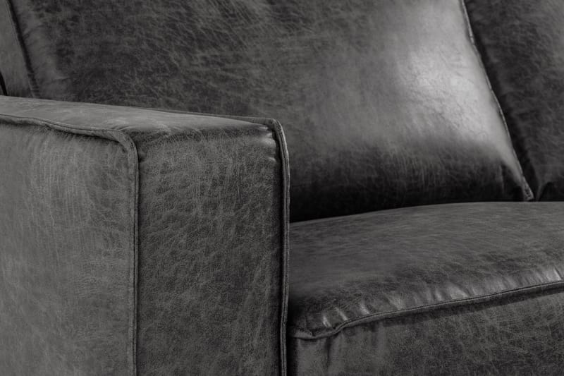 Akron 2,5-seter Sofa med Sjeselong Høyre Bonded Lær - Mørkegrå - Møbler - Sofaer - Skinnsofaer