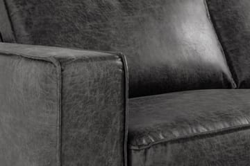 Akron 2,5-seter Sofa med Sjeselong Venstre Bonded Lær - Mørkegrå - Møbler - Sofaer - Skinnsofaer