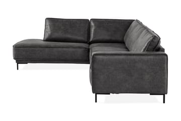 Akron 2,5-seter Sofa med Sjeselong Venstre Bonded Lær - Mørkegrå - Møbler - Sofaer - Skinnsofaer