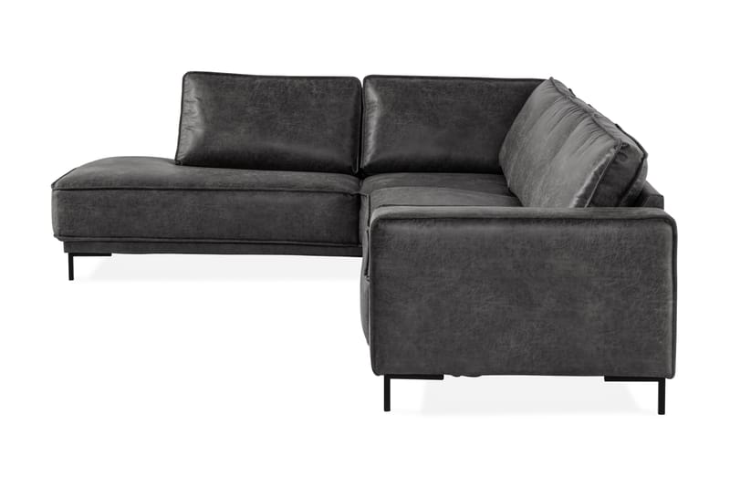 Akron 2,5-seter Sofa med Sjeselong Venstre Bonded Lær - Mørkegrå - Møbler - Sofaer - Skinnsofaer