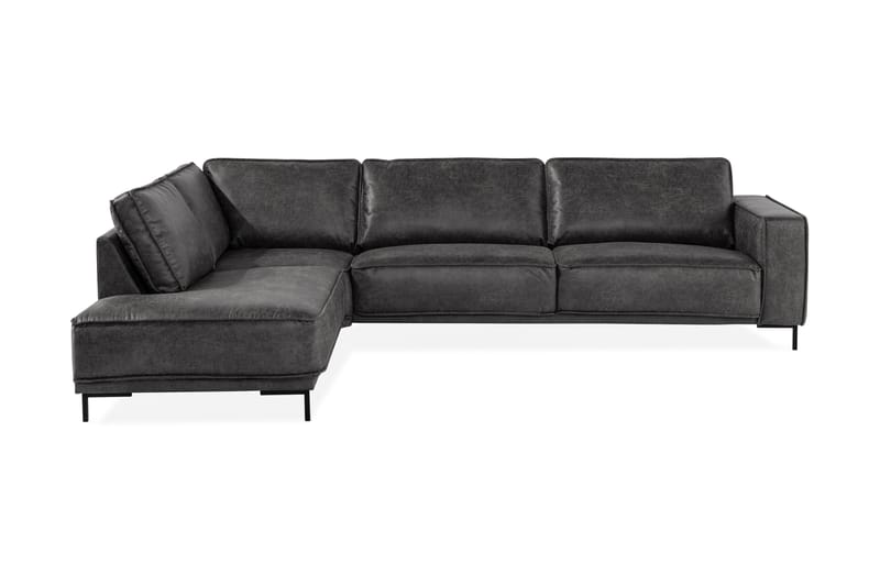 Akron 2,5-seter Sofa med Sjeselong Venstre Bonded Lær - Mørkegrå - Møbler - Sofaer - Skinnsofaer