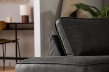 Akron 2,5-seter Sofa med Sjeselong Venstre Bonded Lær - Mørkegrå - Møbler - Sofaer - Skinnsofaer