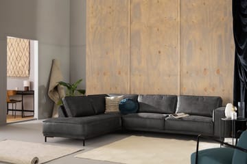 Akron 2,5-seter Sofa med Sjeselong Venstre Bonded Lær - Mørkegrå - Møbler - Sofaer - Skinnsofaer