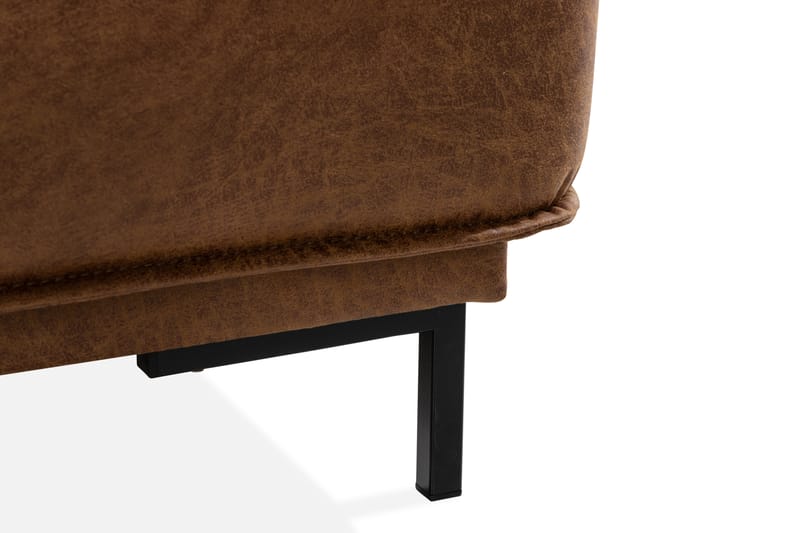 Akron 2-seter Sofa med Divan Høyre Bonded Lær - Brun - Møbler - Sofaer - Skinnsofaer