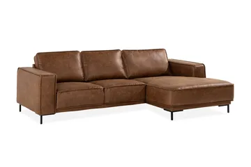 Akron 2-seter Sofa med Divan Høyre Bonded Lær - Brun - Møbler - Sofaer - Skinnsofaer
