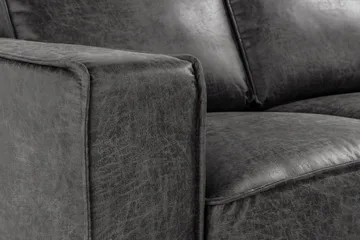 Akron 2-seter Sofa med Divan Høyre Bonded Lær - Mørkegrå - Møbler - Sofaer - Skinnsofaer