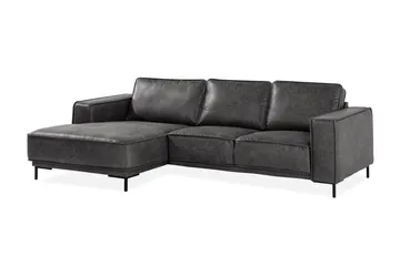 Akron 2-seter Sofa med Divan Venstre Bonded Lær - Mørkegrå - Møbler - Sofaer - Skinnsofaer