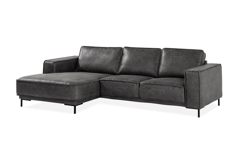 Akron 2-seter Sofa med Divan Venstre Bonded Lær - Mørkegrå - Møbler - Sofaer - Skinnsofaer