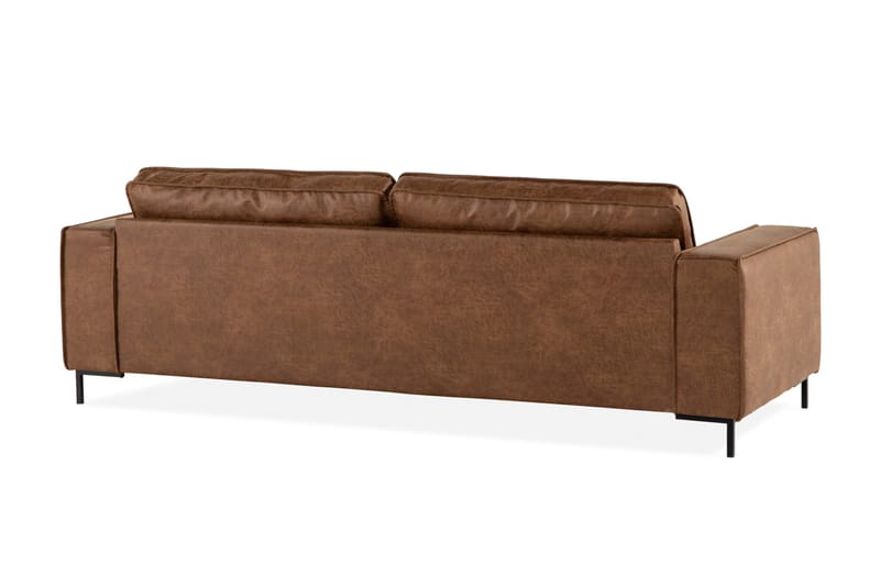 Akron 3-seter Sofa Bonded Lær - Brun - Møbler - Sofaer - Skinnsofaer