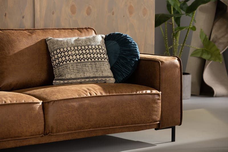 Akron 3-seter Sofa Bonded Lær - Brun - Møbler - Sofaer - Skinnsofaer