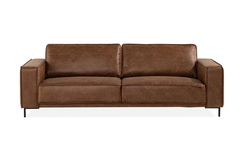 Akron 3-seter Sofa Bonded Lær - Brun - Skinnsofaer - Sofa 3 seter