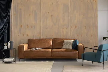 Akron 3-seter Sofa Bonded Lær - Brun - Møbler - Sofaer - Skinnsofaer