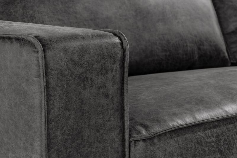 Akron 3-seter Sofa Bonded Lær - Mørkegrå - Møbler - Sofaer - Skinnsofaer