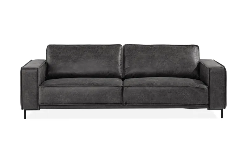 Akron 3-seter Sofa Bonded Lær - Mørkegrå - Møbler - Sofaer - Skinnsofaer