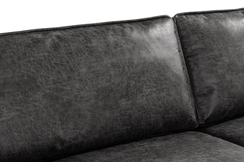 Akron 3-seter Sofa Bonded Lær - Mørkegrå - Møbler - Sofaer - Skinnsofaer