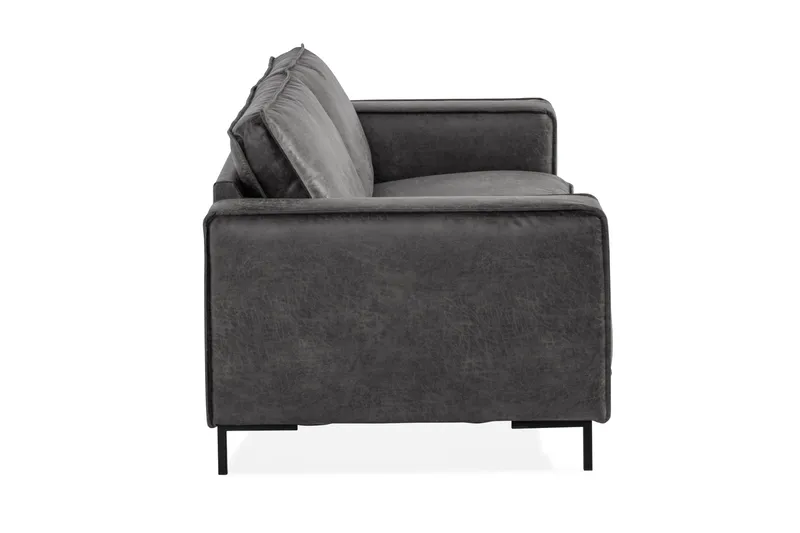 Akron 3-seter Sofa Bonded Lær - Mørkegrå - Møbler - Sofaer - Skinnsofaer