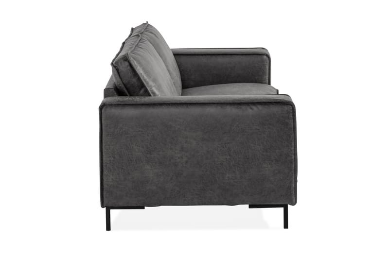 Akron 3-seter Sofa Bonded Lær - Mørkegrå - Møbler - Sofaer - Skinnsofaer