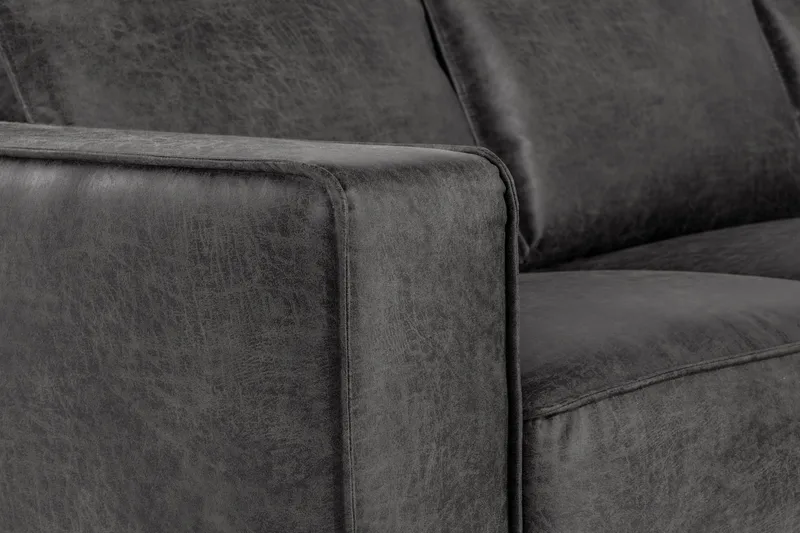 Akron Hjørnesofa Bonded Lær - Mørkegrå - Møbler - Sofaer - Skinnsofaer