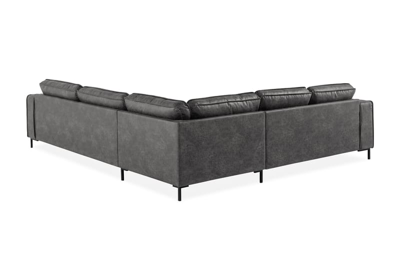 Akron Hjørnesofa Bonded Lær - Mørkegrå - Møbler - Sofaer - Skinnsofaer