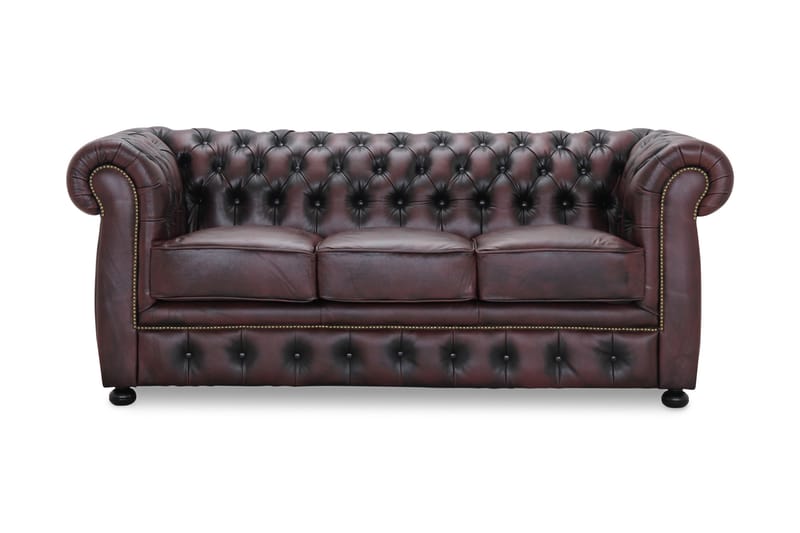 Birmingham Sofa 3-Seter 100% Lær - Farge: Okseblod - Møbler - Sofaer - Skinnsofaer