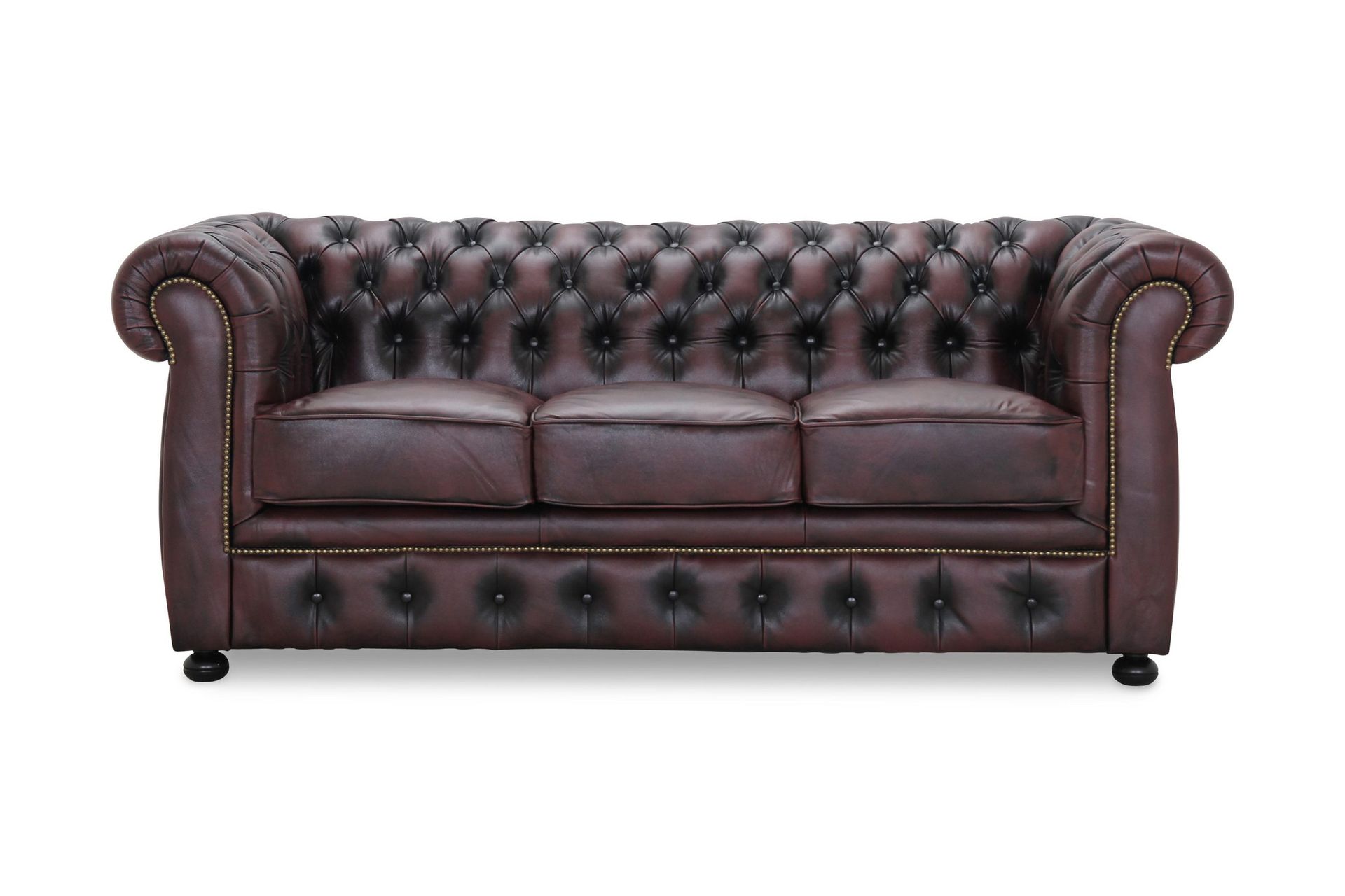 Birmingham Sofa 3-Seter 100% Lær - Farge: Okseblod