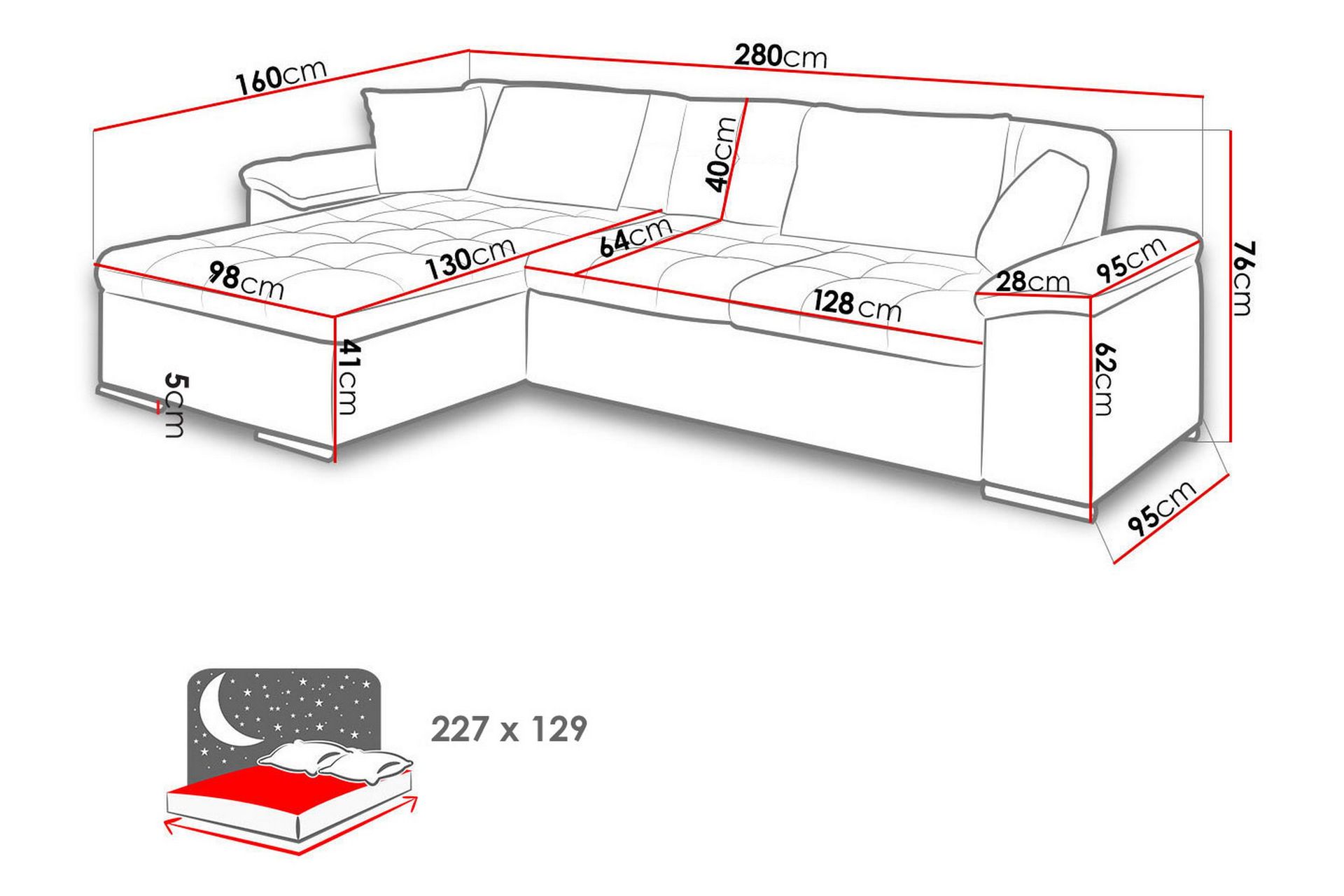 Camior Divansovesofa 4-seter HøyreKunstlær - Brun/Beige - Møbler - Sofaer - Skinnsofaer