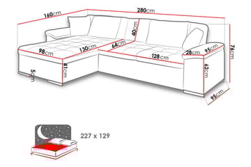 Camior Divansovesofa 4-seter HøyreKunstlær - Brun/Beige - Møbler - Sofaer - Skinnsofaer