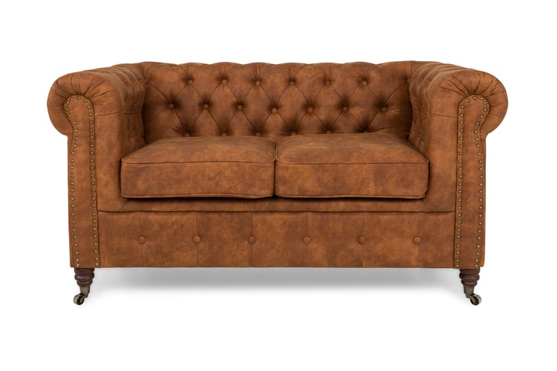Chesterfield Deluxe 2-seters Sofa - Konjakk - Møbler - Sofaer - Skinnsofaer