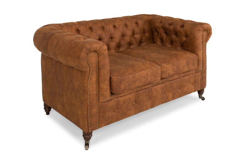 Chesterfield Deluxe 2-seters Sofa - Konjakk - Skinnsofaer - 2 seter sofa - Chesterfield sofaer