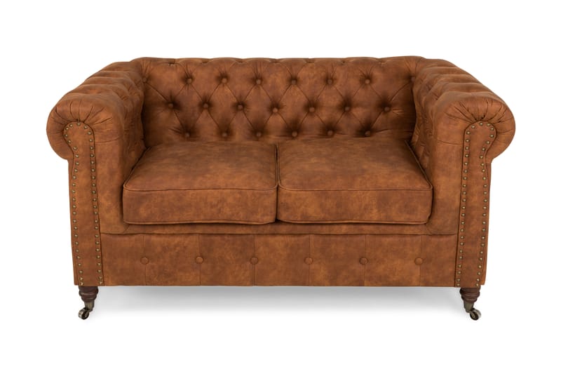 Chesterfield Deluxe 2-seters Sofa - Konjakk - Skinnsofaer - 2 seter sofa - Chesterfield sofaer