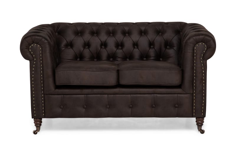 Chesterfield Deluxe 2-seters Sofa - Mørkebrun - Møbler - Sofaer - Skinnsofaer