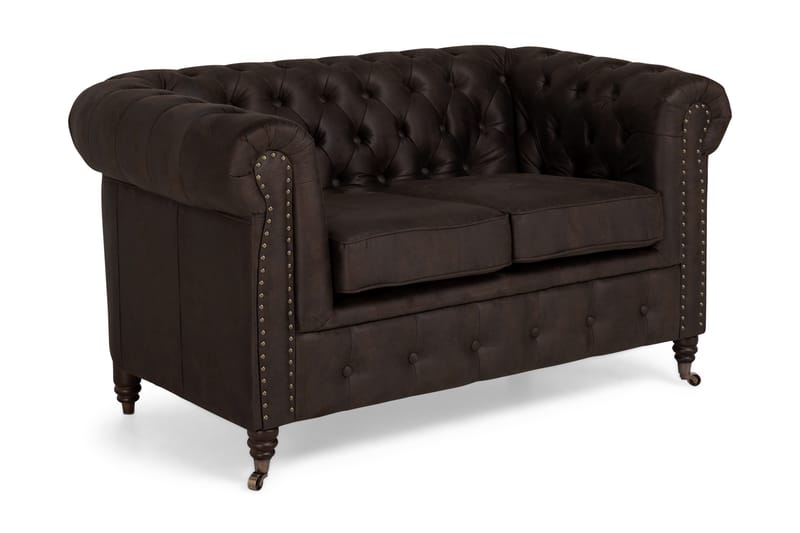 Chesterfield Deluxe 2-seters Sofa - Mørkebrun - Møbler - Sofaer - Skinnsofaer