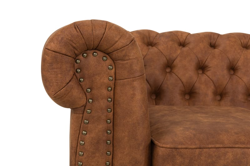 Chesterfield Deluxe 3-seters Sofa - Konjakk - Møbler - Sofaer - Skinnsofaer