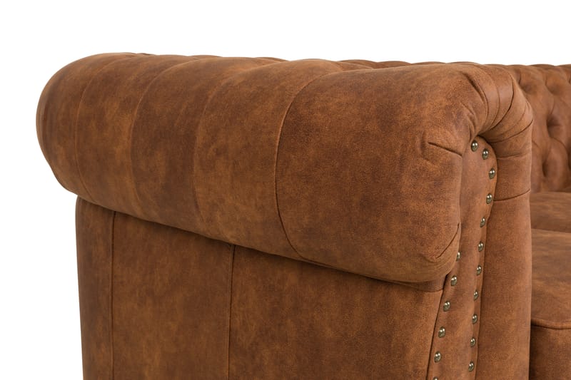 Chesterfield Deluxe 3-seters Sofa - Konjakk - Møbler - Sofaer - Skinnsofaer