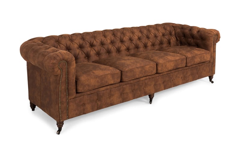 Chesterfield Deluxe 4-seter Sofa - Cognac - 4 seter sofa - Skinnsofaer - Chesterfield sofaer