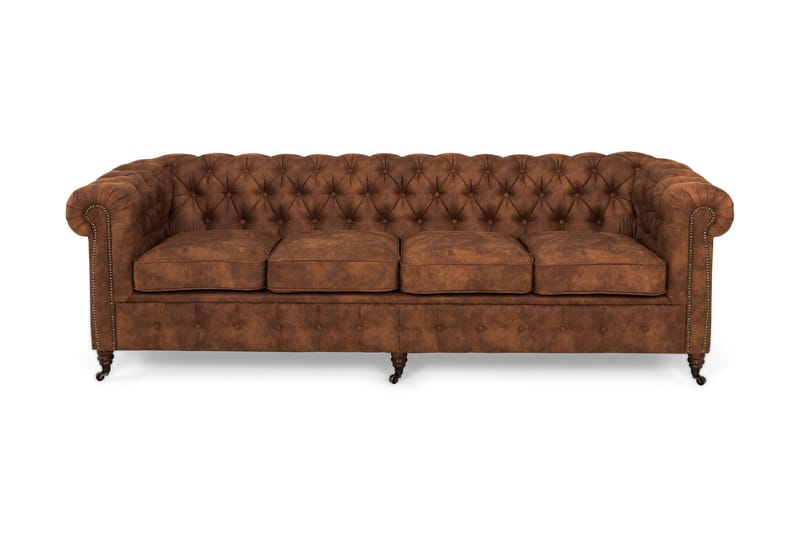 Chesterfield Deluxe 4-seter Sofa - Cognac - Møbler - Sofaer - Skinnsofaer
