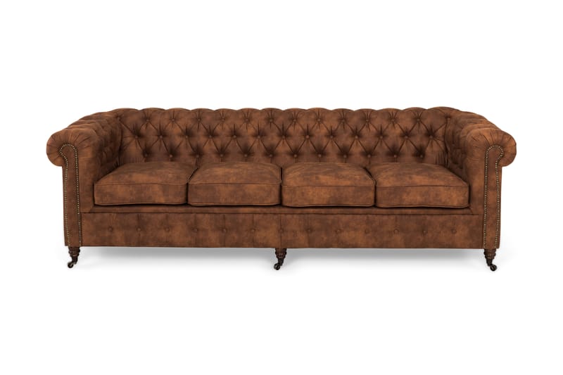Chesterfield Deluxe 4-seter Sofa - Cognac - 4 seter sofa - Skinnsofaer - Chesterfield sofaer