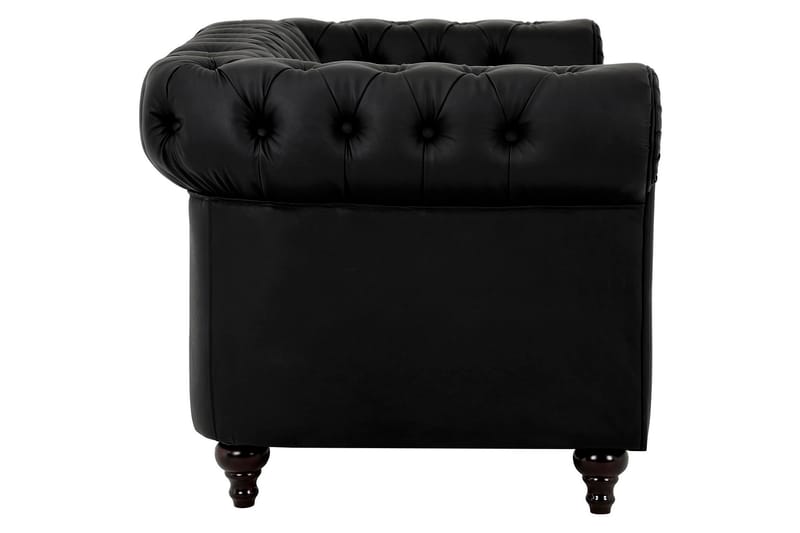 Chesterfield Lyx 2-seters Sofa Kunstlær - Svart - Møbler - Sofaer - Skinnsofaer