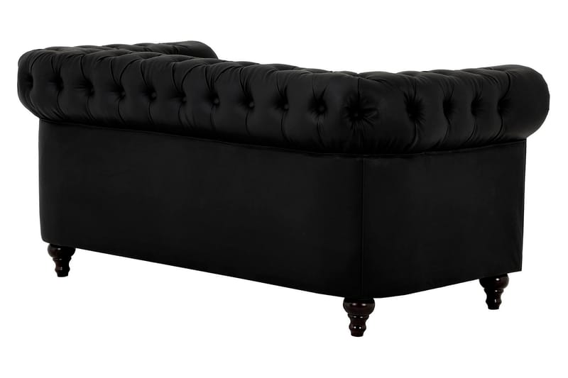 Chesterfield Lyx 2-seters Sofa Kunstlær - Svart - Møbler - Sofaer - Skinnsofaer