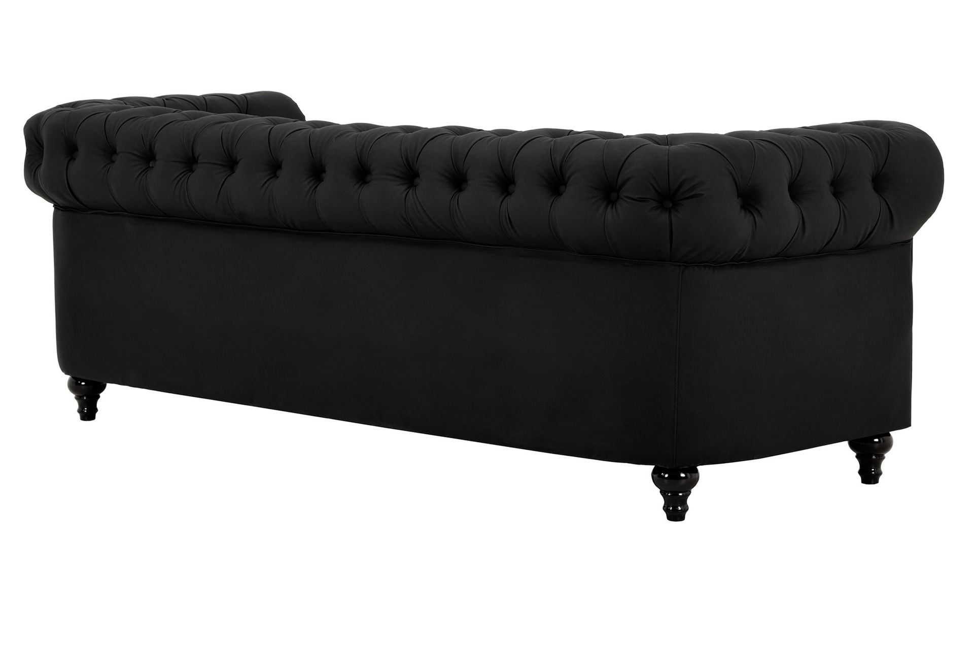 Chesterfield Lyx 3-seter Dyp sofa kunstskinn - Svart - Møbler - Sofaer - Skinnsofaer