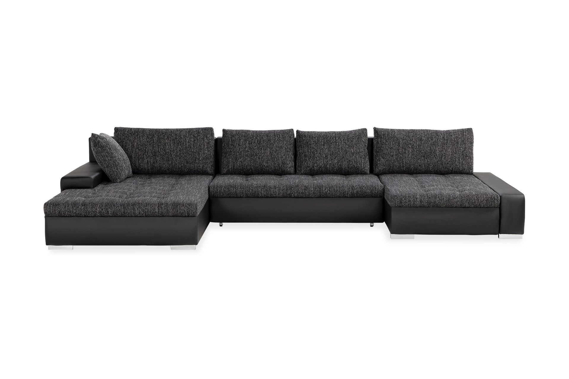 Cillo U-sovesofa Vendbar Kunstlær - Svart/Mørkegrå