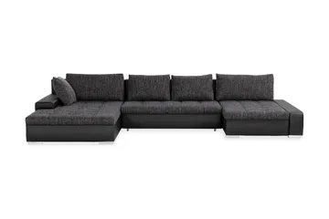Cillo U-sovesofa Vendbar Kunstlær - Svart/Mørkegrå - Møbler - Sofaer - Skinnsofaer