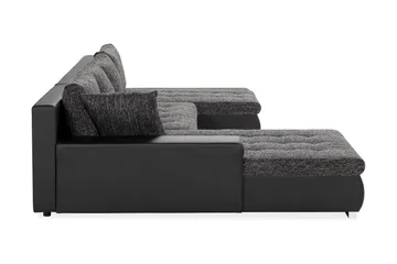Cillo U-sovesofa Vendbar Kunstlær - Svart/Mørkegrå - Møbler - Sofaer - Skinnsofaer