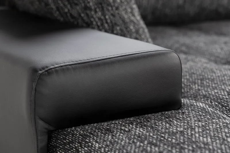 Cillo U-sovesofa Vendbar Kunstlær - Svart/Mørkegrå - Møbler - Sofaer - Skinnsofaer