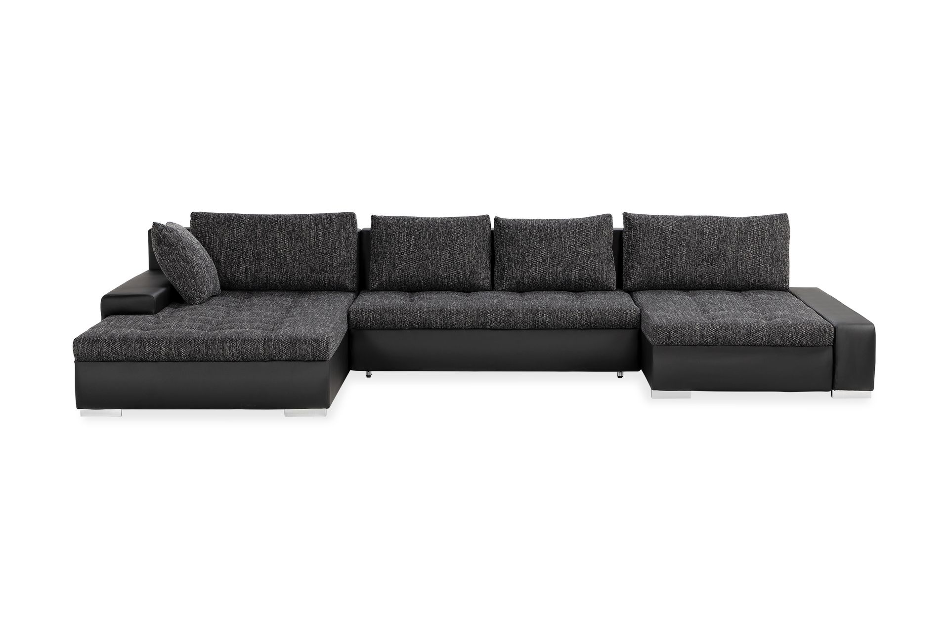 Cillo U-sovesofa Vendbar Kunstlær - Svart/Mørkegrå - Møbler - Sofaer - Skinnsofaer