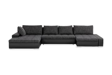 Cillo U-sovesofa Vendbar Kunstlær - Svart/Mørkegrå - Møbler - Sofaer - Skinnsofaer
