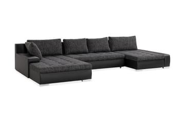 Cillo U-sovesofa Vendbar Kunstlær - Svart/Mørkegrå - Møbler - Sofaer - Skinnsofaer