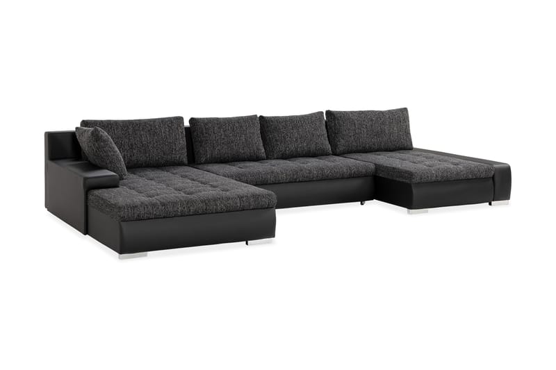 Cillo U-sovesofa Vendbar Kunstlær - Svart/Mørkegrå - Møbler - Sofaer - Skinnsofaer
