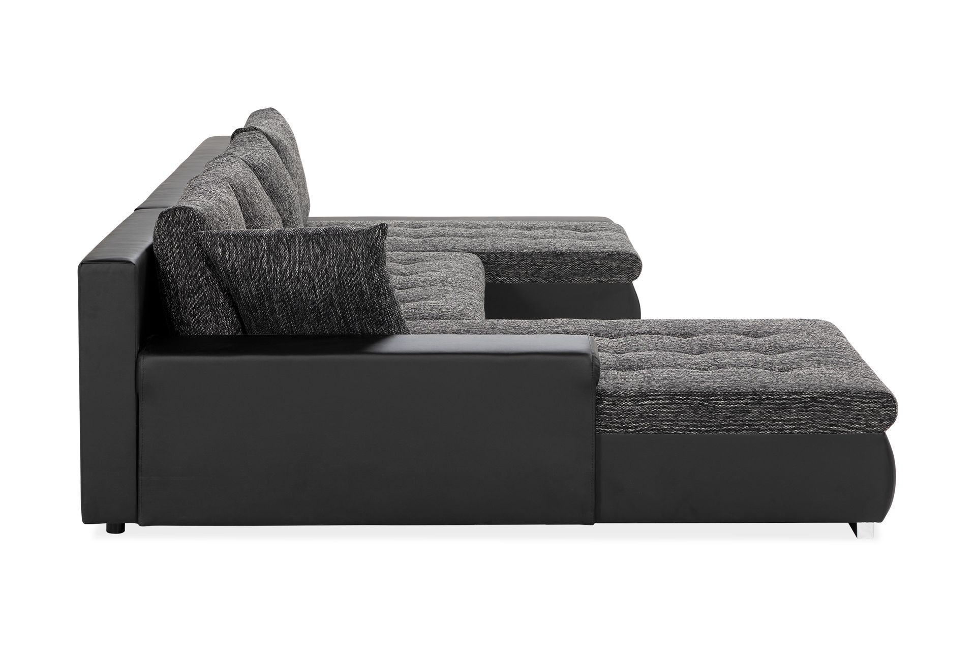 Cillo U-sovesofa Vendbar Kunstlær - Svart/Mørkegrå - Møbler - Sofaer - Skinnsofaer
